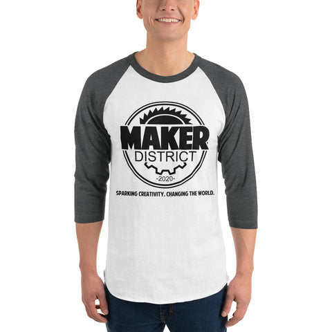Copy of Gray/White Unisex Raglan Maker District Shirt