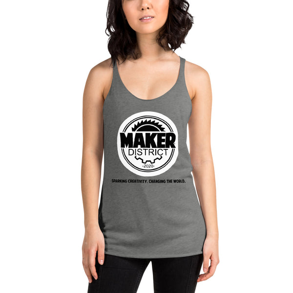 Women’s Gray Racerback Maker District Tank Top