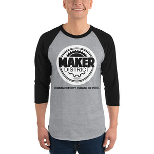 Black/Gray Unisex Raglan Maker District Shirt