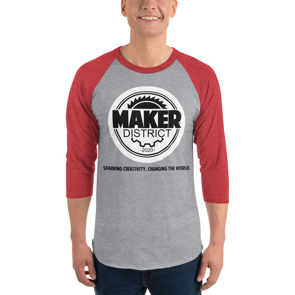 Red/Gray Unisex Raglan Maker District Shirt