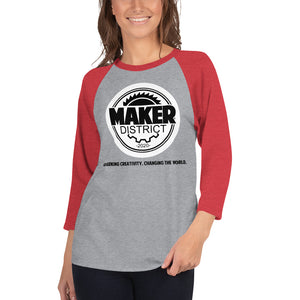Red/Gray Unisex Raglan Maker District Shirt