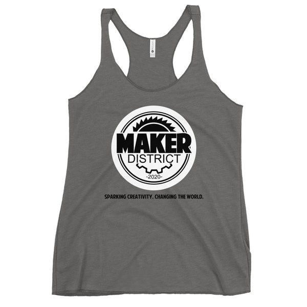 Women’s Gray Racerback Maker District Tank Top