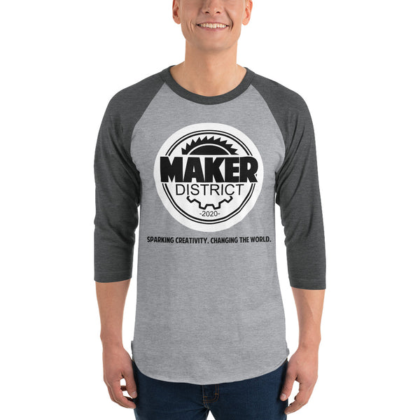 Dark Gray/Light Gray Unisex Raglan Maker District Shirt