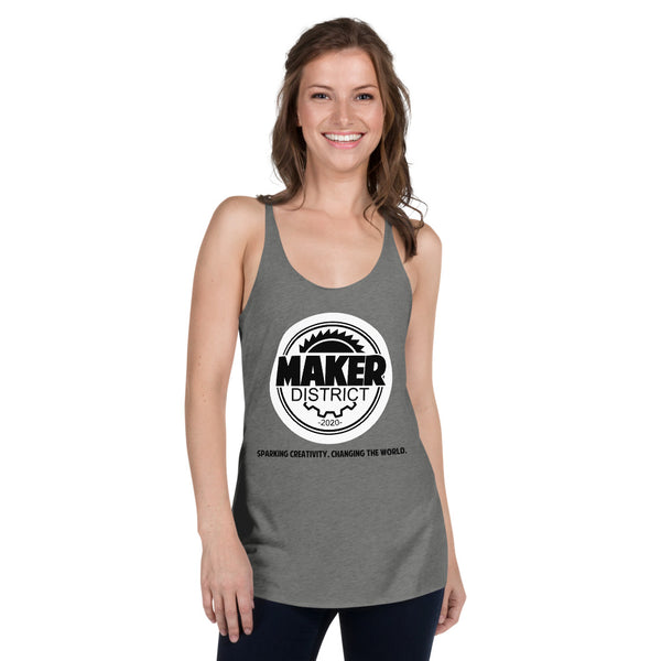 Women’s Gray Racerback Maker District Tank Top