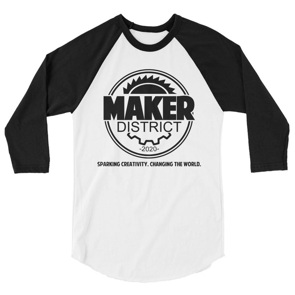 Black/White Unisex Raglan Maker District Shirt