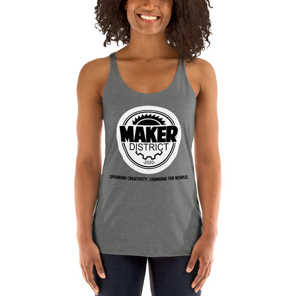 Women’s Gray Racerback Maker District Tank Top